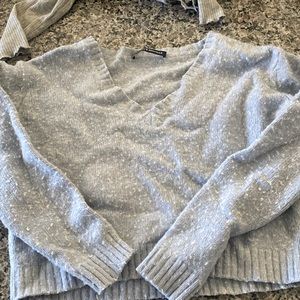 Cropped brandy Melville fuzzy sweater. Fits tighter. Meant to be cropped